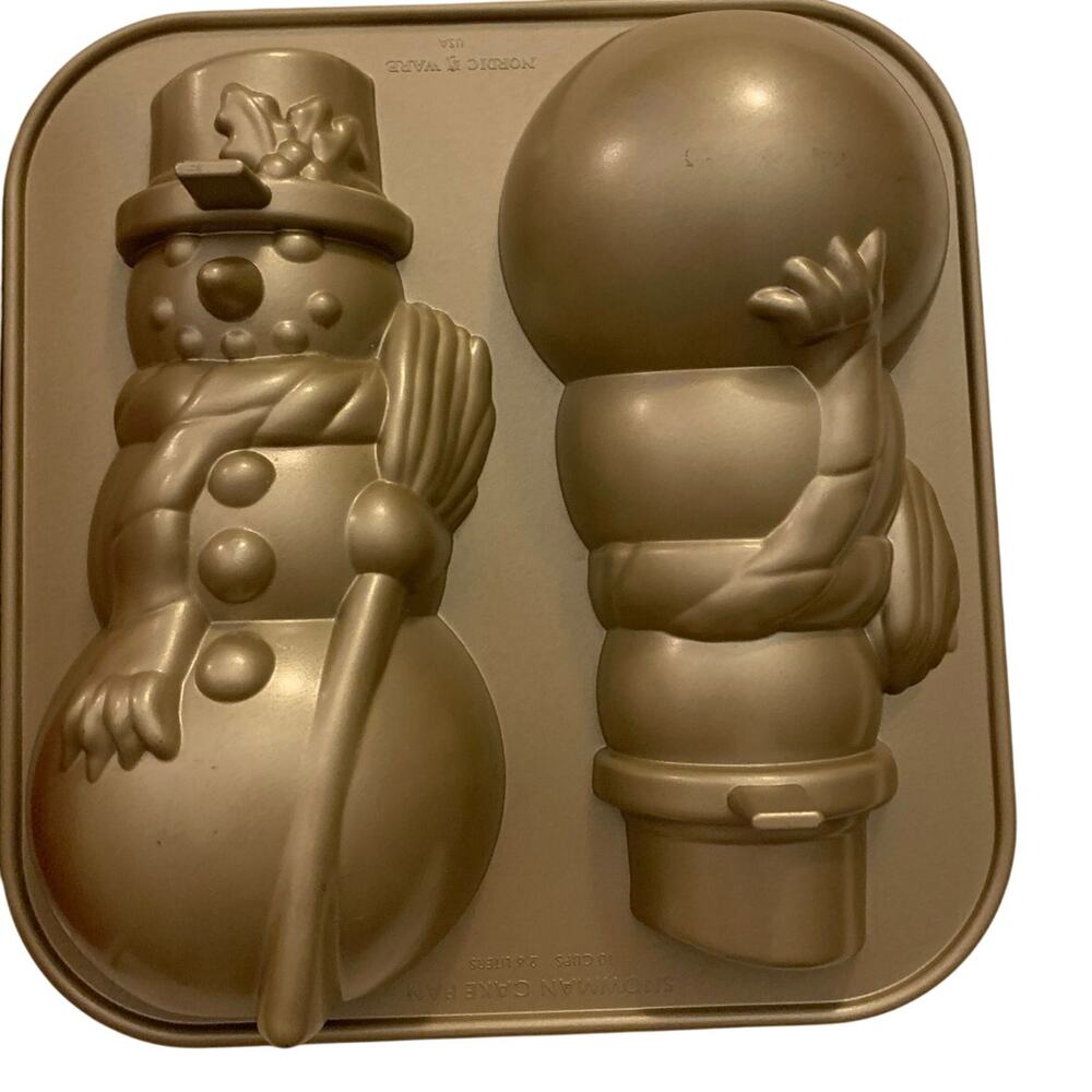 William Sonoma Nordic Ware Snowman Cake Pan In Box With Instructions
